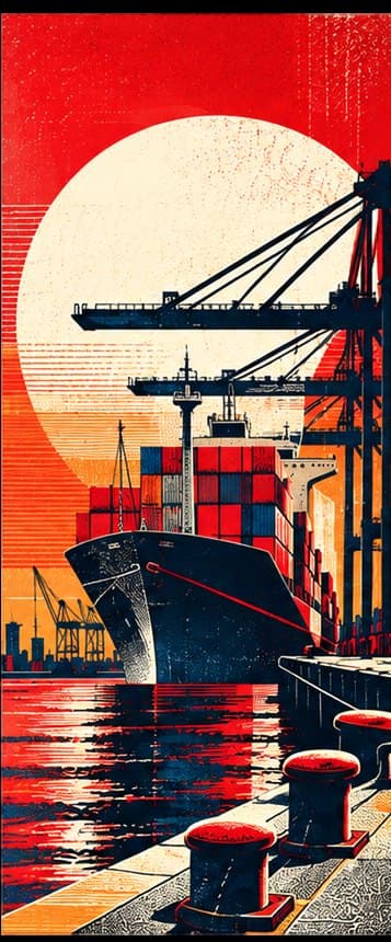 Logistics, Ports & Global Trade artwork from the conclave brochure